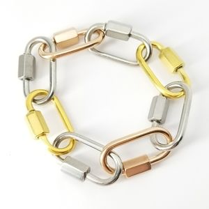 Tri-tones Carabiners Stainless Steel Bracelet NWT